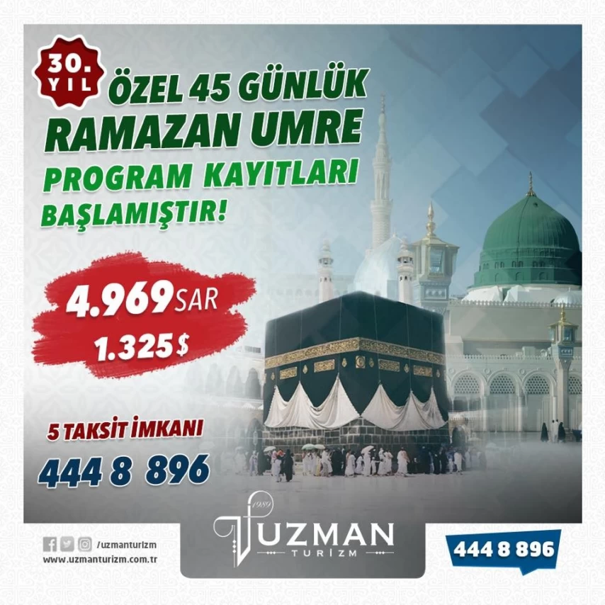 1325 $ RAMAZAN UMRE FİYATLARI - ERKEN REZERVASYON AVANTAJI