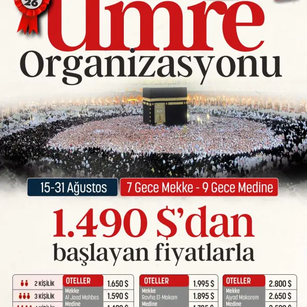 İsmailağa Umre Organizasyonu 2026  Maneviyatla Buluşan Özel Umre Programı